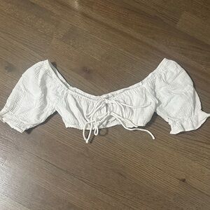 Elegant White Off-Shoulder Crop Top